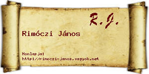 Rimóczi János névjegykártya